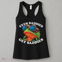 Funny Even Baddies Get Saddies Frog Women's Tank Top thumb 3