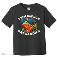 Funny Even Baddies Get Saddies Frog Toddler T-Shirt thumb 0