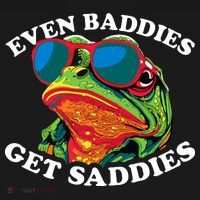 Funny Even Baddies Get Saddies Frog Kids Long Sleeve Shirt thumb 2