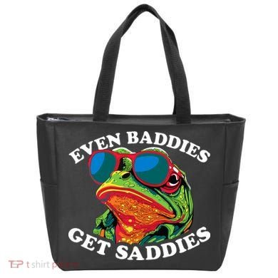 Funny Even Baddies Get Saddies Frog Tote Bag