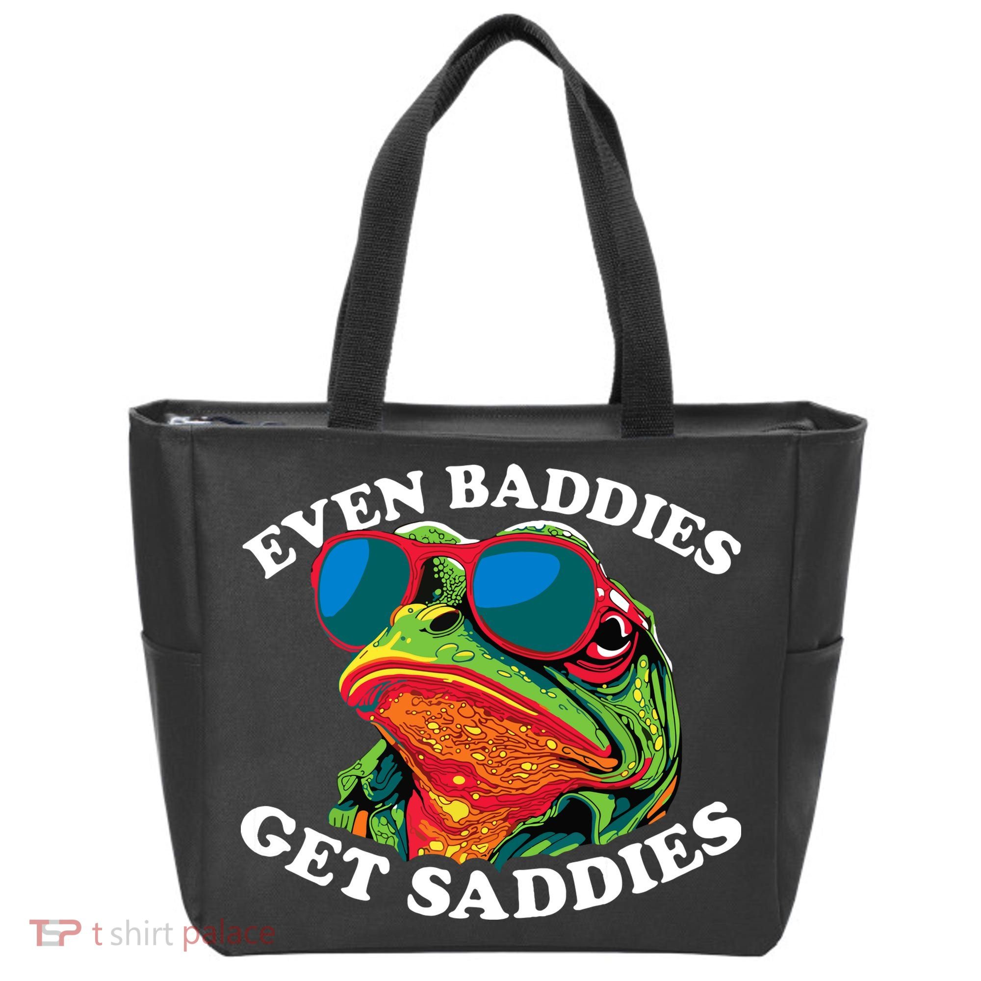 Funny Even Baddies Get Saddies Frog Tote Bag