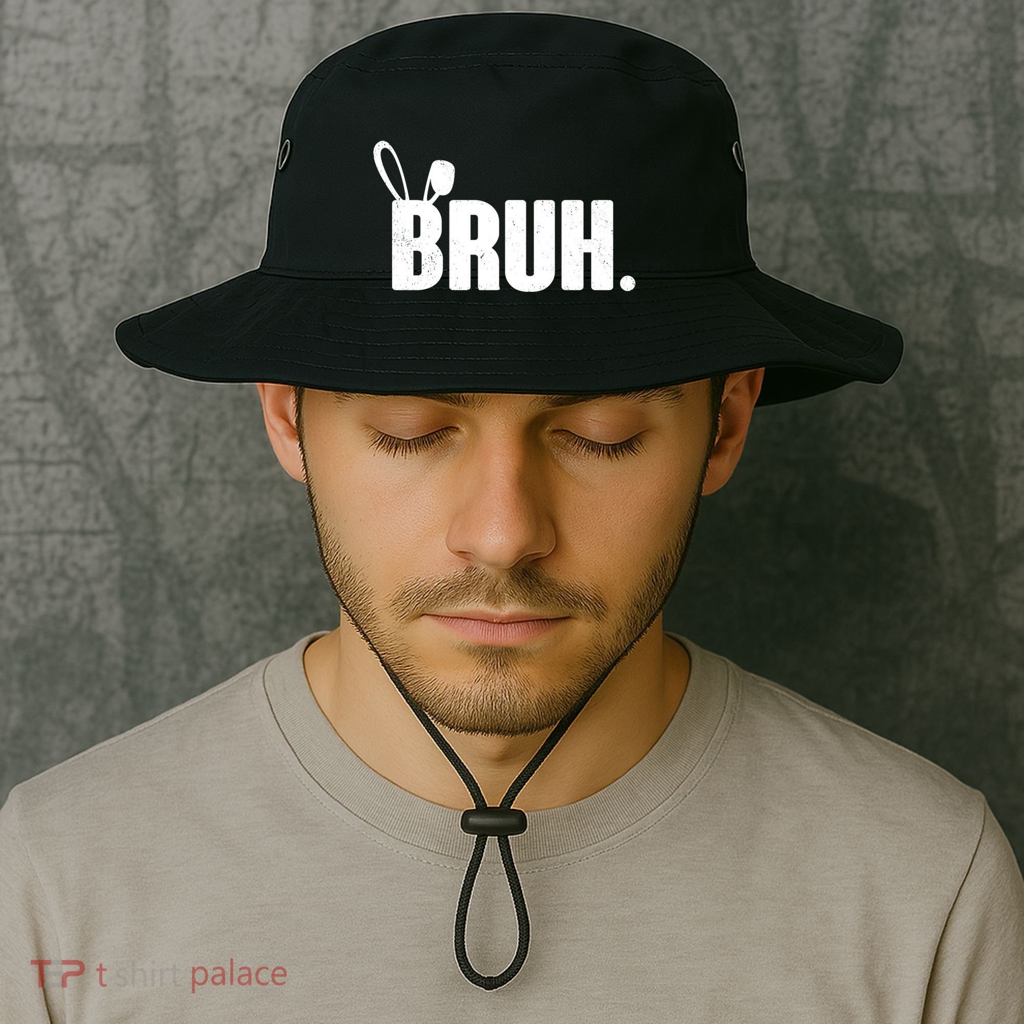 Funny Easter Bruh Bunny Rabbit Ears Bucket Hat