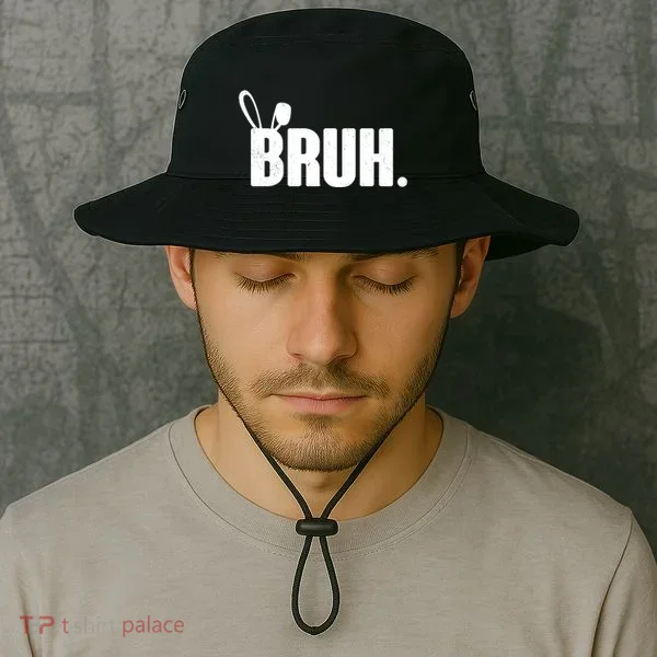 Funny Easter Bruh Bunny Rabbit Ears Bucket Hat