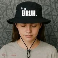 Funny Easter Bruh Bunny Rabbit Ears Bucket Hat thumb 3