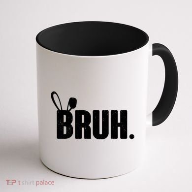 Funny Easter Bruh Bunny Rabbit Ears Coffee Mug back