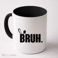 Funny Easter Bruh Bunny Rabbit Ears Coffee Mug thumb 0