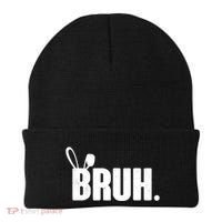 Funny Easter Bruh Bunny Rabbit Ears Beanie thumb 0
