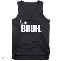 Funny Easter Bruh Bunny Rabbit Ears Tank Top thumb 0