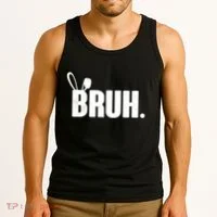 Funny Easter Bruh Bunny Rabbit Ears Tank Top thumb 3