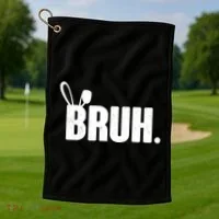 Funny Easter Bruh Bunny Rabbit Ears Golf Towel thumb 1