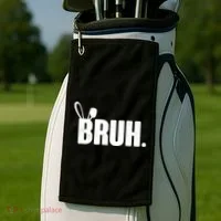 Funny Easter Bruh Bunny Rabbit Ears Golf Towel thumb 2