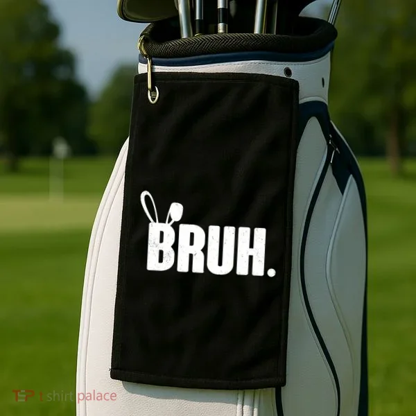 Funny Easter Bruh Bunny Rabbit Ears Golf Towel