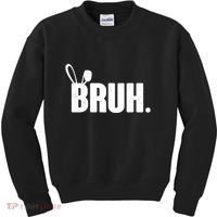 Funny Easter Bruh Bunny Rabbit Ears Kids Sweatshirt thumb 0