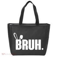 Funny Easter Bruh Bunny Rabbit Ears Tote Bag thumb 0