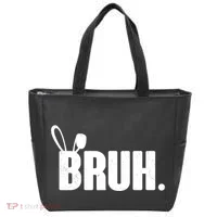Funny Easter Bruh Bunny Rabbit Ears Tote Bag thumb 0