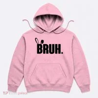 Funny Easter Bruh Bunny Rabbit Ears Hoodie thumb 0