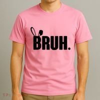 Funny Easter Bruh Bunny Rabbit Ears T-Shirt thumb 3