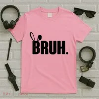 Funny Easter Bruh Bunny Rabbit Ears T-Shirt thumb 5