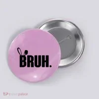 Funny Easter Bruh Bunny Rabbit Ears Button thumb 0