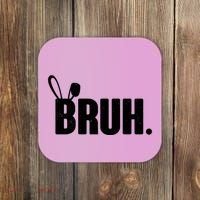 Funny Easter Bruh Bunny Rabbit Ears Coaster thumb 0