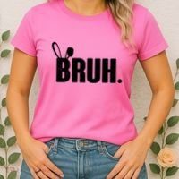 Funny Easter Bruh Bunny Rabbit Ears Women's T-Shirt thumb 2