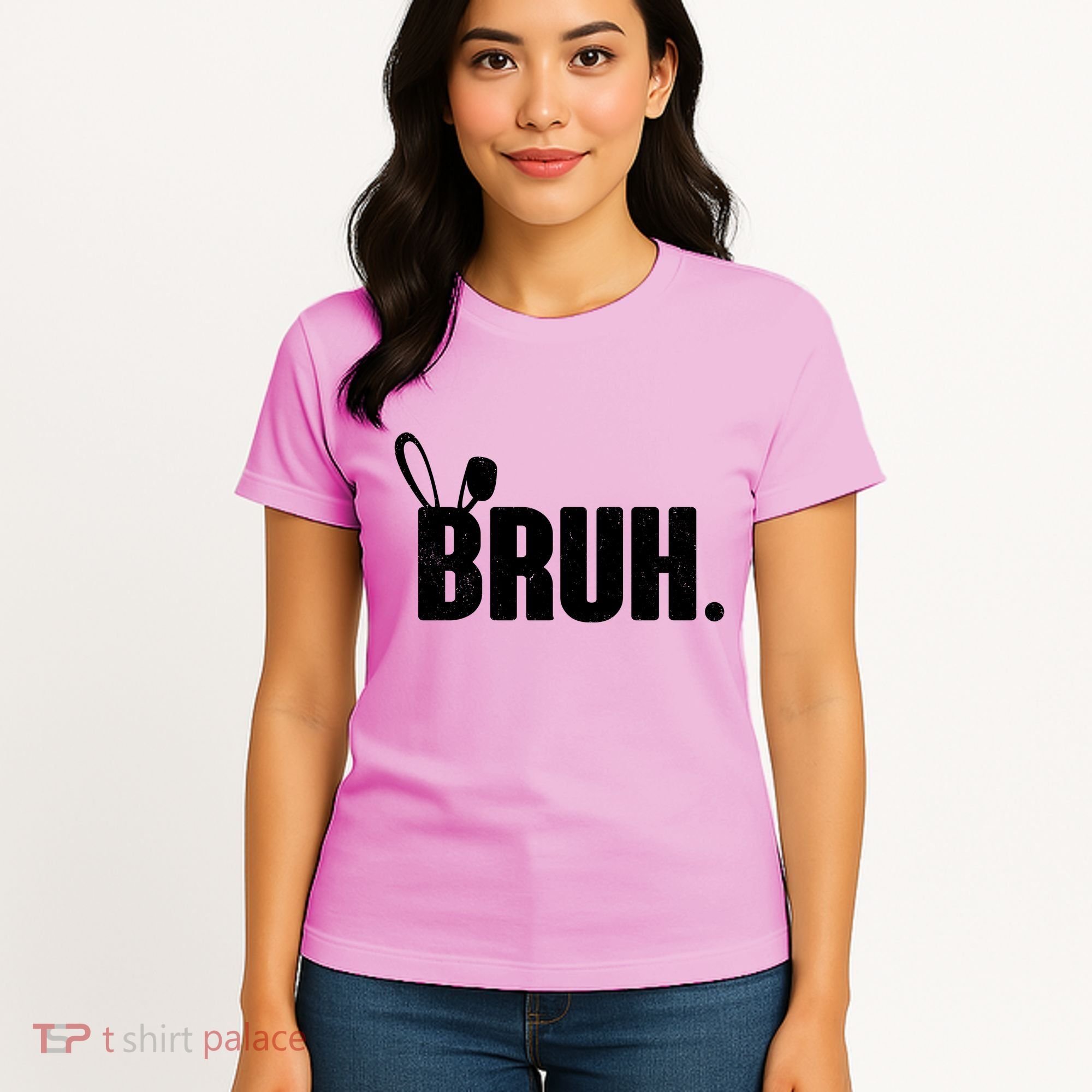 Funny Easter Bruh Bunny Rabbit Ears Women's T-Shirt