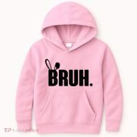 Funny Easter Bruh Bunny Rabbit Ears Kids Hoodie thumb 0