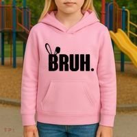 Funny Easter Bruh Bunny Rabbit Ears Kids Hoodie thumb 3