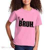 Funny Easter Bruh Bunny Rabbit Ears Kids T-Shirt thumb 2