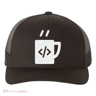 Front End & Back End Co Javascript Code Coffee Developer Programmer Yupoong Adult 5-Panel Trucker Hat