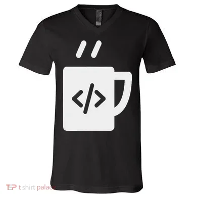 Front End & Back End Co Javascript Code Coffee Developer Programmer V-Neck T-Shirt