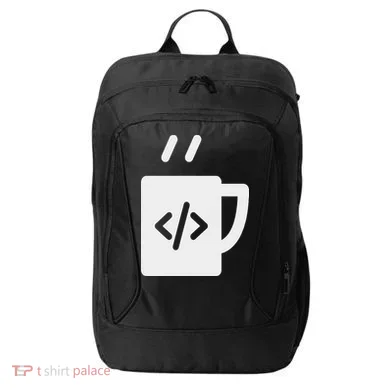 Front End & Back End Co Javascript Code Coffee Developer Programmer City Backpack