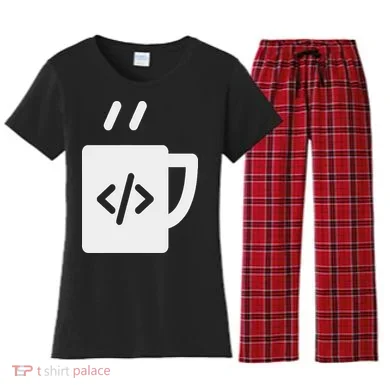 Front End & Back End Co Javascript Code Coffee Developer Programmer Women's Flannel Pajama Set