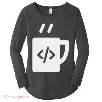 Front End & Back End Co Javascript Code Coffee Developer Programmer Women's Perfect Tri Tunic Long Sleeve Shirt