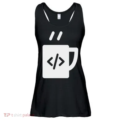 Front End & Back End Co Javascript Code Coffee Developer Programmer Ladies Essential Flowy Tank