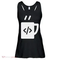 Front End & Back End Co Javascript Code Coffee Developer Programmer Ladies Essential Flowy Tank thumb 0