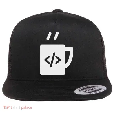 Front End & Back End Co Javascript Code Coffee Developer Programmer Flat Bill Trucker Hat