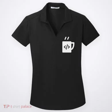 Front End & Back End Co Javascript Code Coffee Developer Programmer Women's Dry Zone Grid Polo