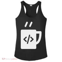 Front End & Back End Co Javascript Code Coffee Developer Programmer Ladies PosiCharge Competitor Racerback Tank thumb 0