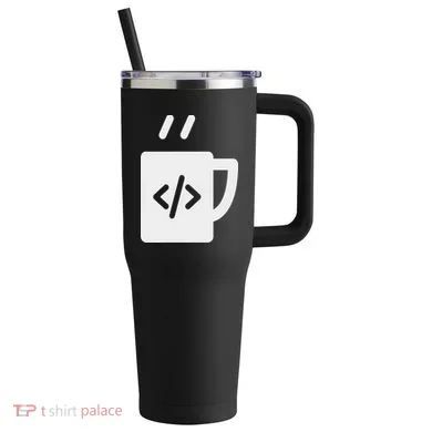 Front End & Back End Co Javascript Code Coffee Developer Programmer 40oz Vacuum Insulated Stainless Steel Travel Tumbler