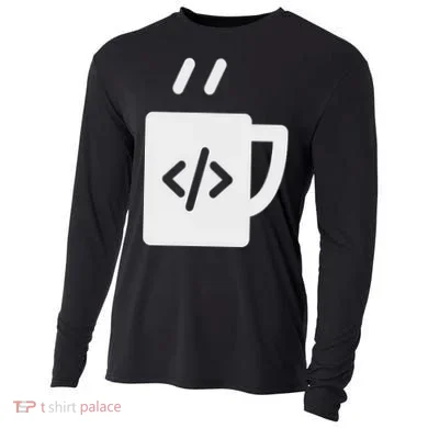 Front End & Back End Co Javascript Code Coffee Developer Programmer Cooling Performance Long Sleeve Crew