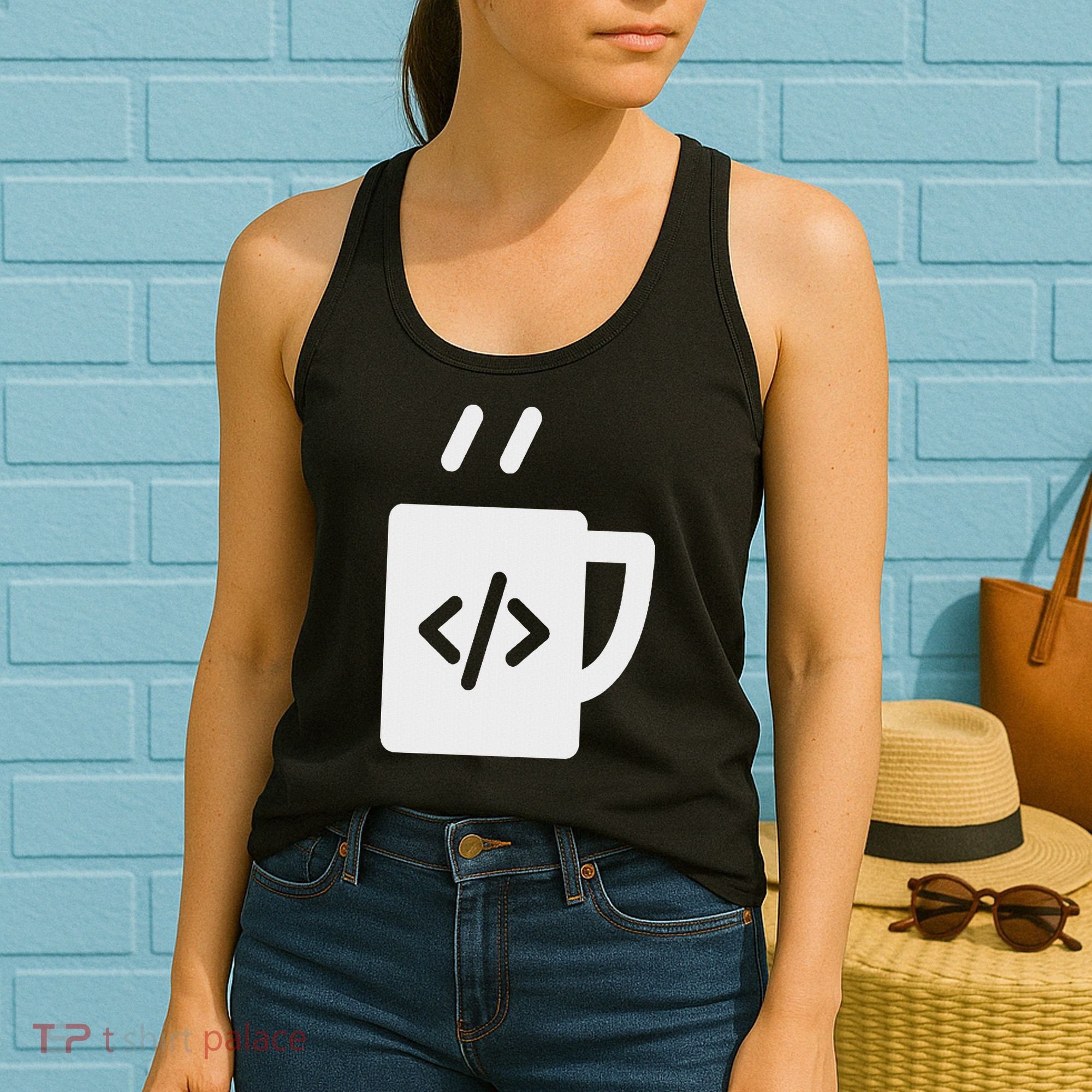 Front End & Back End Co Javascript Code Coffee Developer Programmer Women's Tank Top