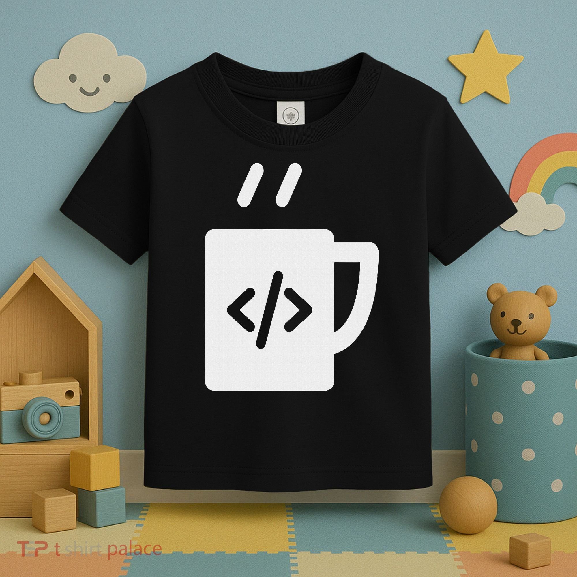 Front End & Back End Co Javascript Code Coffee Developer Programmer Toddler T-Shirt