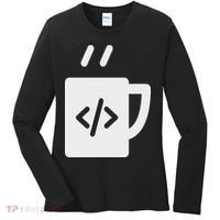 Front End & Back End Co Javascript Code Coffee Developer Programmer Women's Long Sleeve Shirt thumb 0