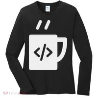 Front End & Back End Co Javascript Code Coffee Developer Programmer Women's Long Sleeve Shirt thumb 0