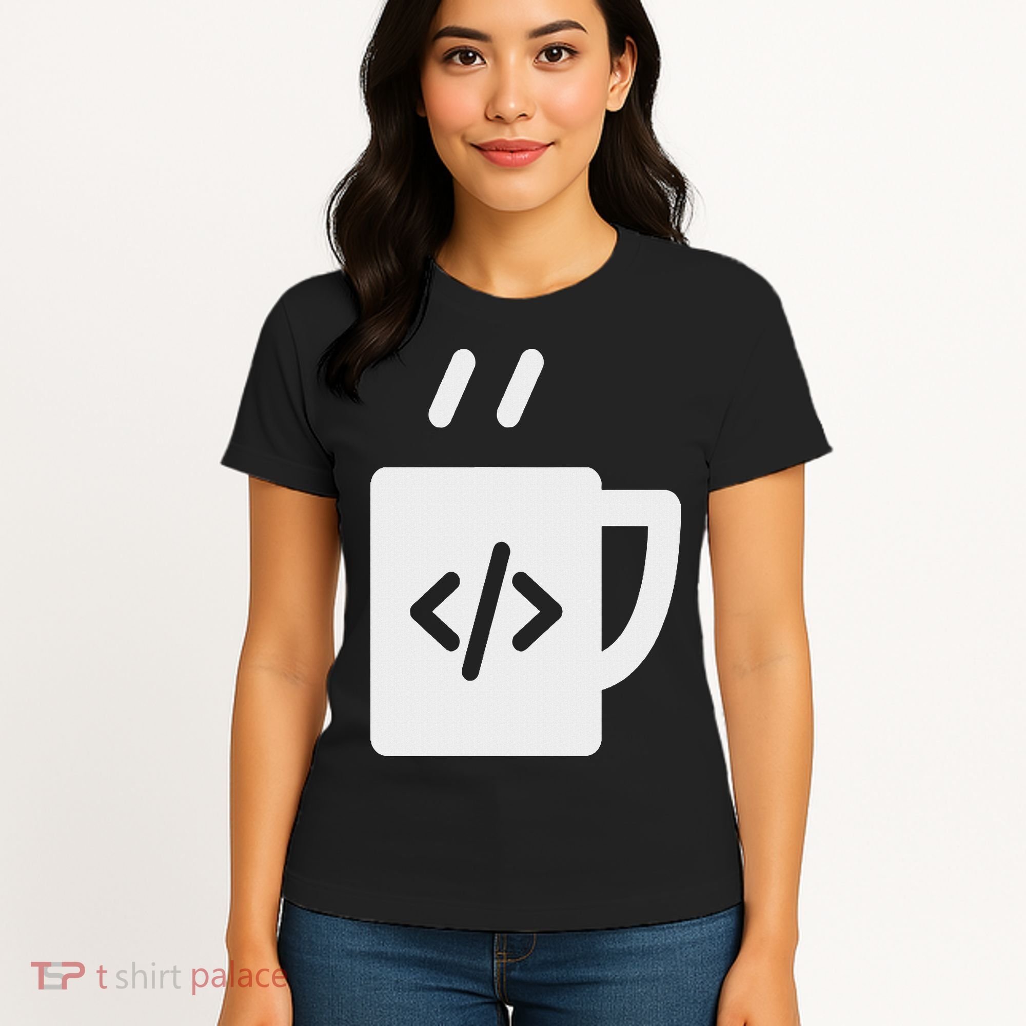 Front End & Back End Co Javascript Code Coffee Developer Programmer Women's T-Shirt