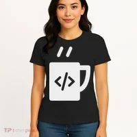 Front End & Back End Co Javascript Code Coffee Developer Programmer Women's T-Shirt thumb 4