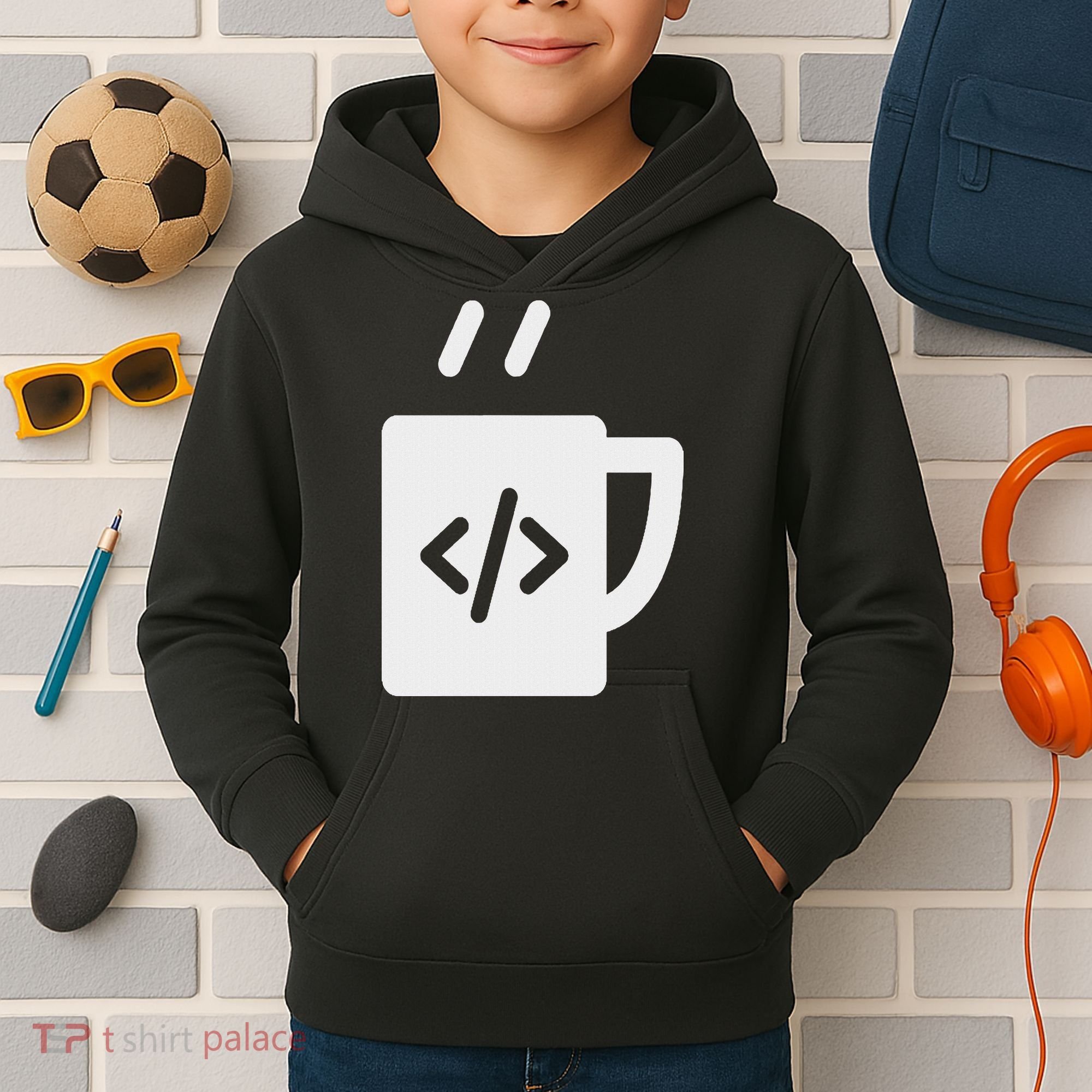 Front End & Back End Co Javascript Code Coffee Developer Programmer Kids Hoodie