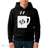 Front End & Back End Co Javascript Code Coffee Developer Programmer Kids Hoodie thumb 4