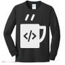 Front End & Back End Co Javascript Code Coffee Developer Programmer Kids Long Sleeve Shirt
